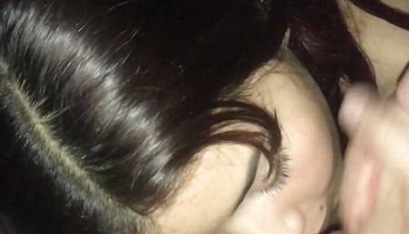 Petite Latina naked in her room gives me some delicious blowjobs and swallows the milk-POV - Porn in Spanish