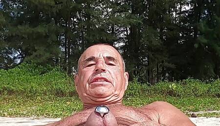 On January 23, 2023 I'm completely naked for hours, pissing on the beach in Thailand and constantly showing my hot cock.