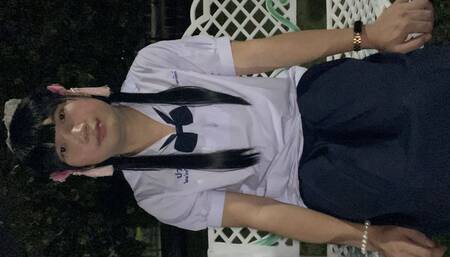 FN023 I dressed in my junior high school uniform