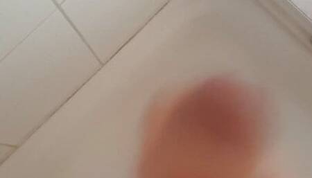 Mister Lucifer masturbating in the shower to little Cumshot