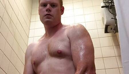 RedHeaded Stud JERKS off in the SHOWER Looking at YOU!