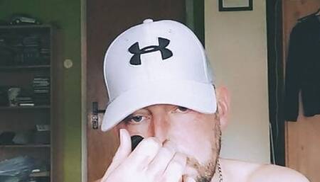 Bearded gay cum