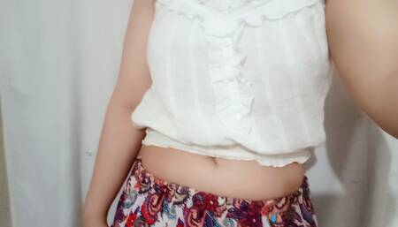 Reel Pakistani Ambar Khan showed off her striping black trouser showing  sexy panties and plastered herself with a stick