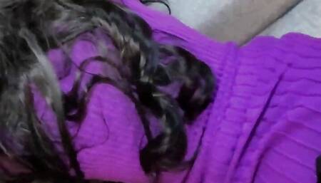 sister in purple dress turns me on