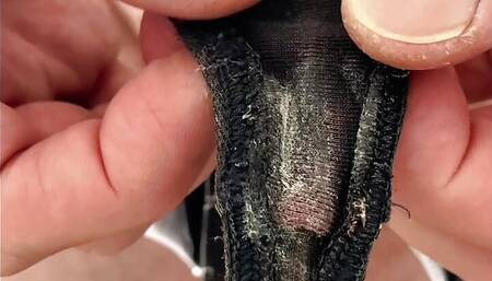 Cum in dirty panties pissy precum cock slap