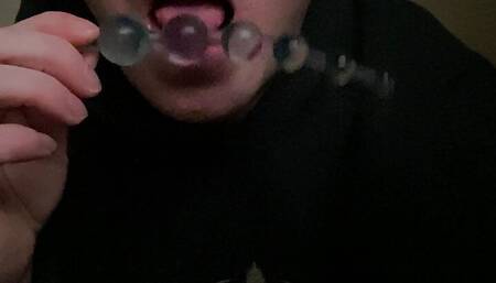 Slipping Anal Beads In My TIGHT Hole