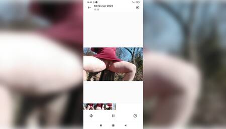 I get naked in a public wood and I cum