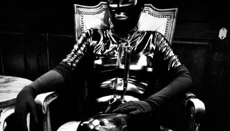 Latex masked Anal Fever devouring his master hot cock. Part 3