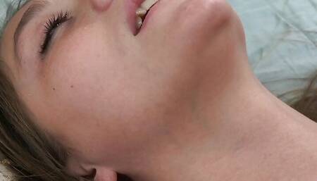 Super cute and shy girl Mira Monroe takes cock up ass POV - Anal GFE