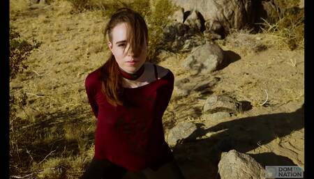 DOMTHENATION - Extraordinary face sitting on rocks with urinate gulping and cropping