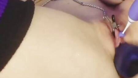 TENTACLE WITH SPERM INSIDE IMPREGNATES THIS WHORE IN BDSM CLAMPS WHILE SHE SCREAMS IN PAIN