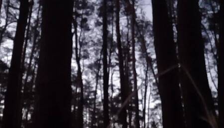 In the dark forest I fuck and cum in my girlfriend's mouth - Lesbian-illusion