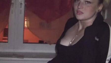 Hottest Blonde Anal Virgin Bella fucked by 2 Guys, drinks Cum out of a Glas