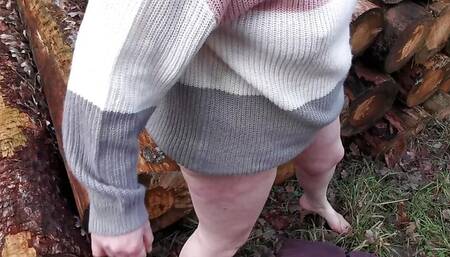 Pussy and titspanking while hiking