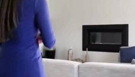 Sexy realtor let her clients test out the bedroom and make a sales 4