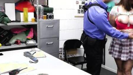 Shoplifter Crystal Chase offer officer Calvin Hardy a little performance before sucking off his dick and letting him banged! her cunt