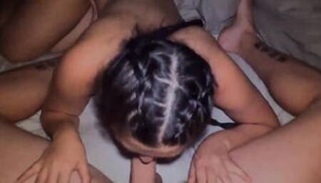 EPIC Amateur THREE-WAY w double bj ( Blue eyes and eastern )