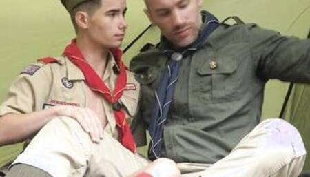 Boyscout's cute little ass utterly dwarfed by HUGE cock
