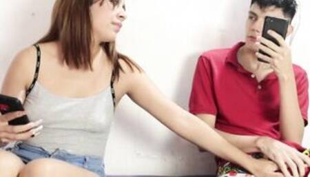 Stepsister Artemis receives a rough booty fucking from her stepbrother and leaves all his cum in her - part one