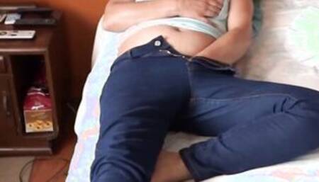 Take your cock out, I want to view it, my fiance moans while my friend records her, incredible sexy creampie on titties