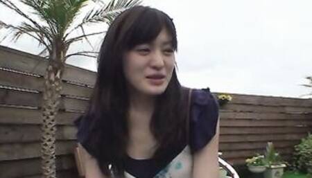 Cute Asian brunette Aki Tajima after tea in a cafe went home to the waiter for a fuck