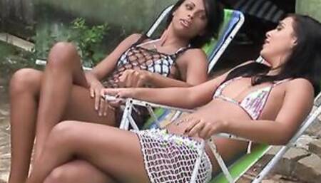 Outdoor Orgy With Anal and DP As These Island Girls Take It In All Holes