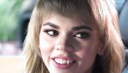 Shemale fucking busty blonde on date