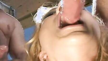 Jessica Dee Tries To Please At Least 5 Cocks At Once