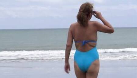 First time I have sex with stepson during vacation at the beach and I teach him how to banged