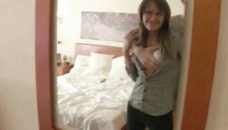 18 Yo lovers start having wild anal sex when they check into at a hotel room