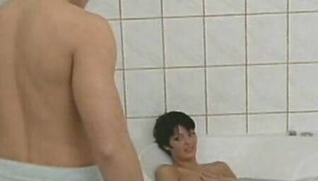 Deep Throat, Handjob, Fingering, Facial Cumshot, Blowjob, One on One, Shaved Pussy, Masturbation, Anal, Bathtub, Small Boobs