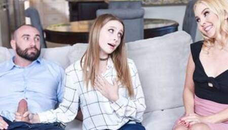 Horny couple milf Aaliyah fucks teen stepdaughter threesome