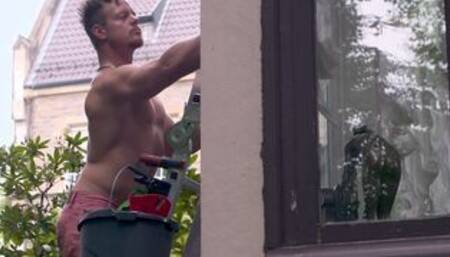 Busty German blonde Milf with Glasses fuck in black nylons