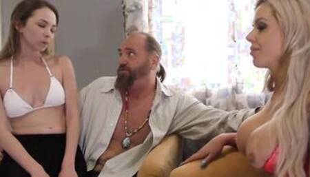 Daughter walks in on cuckold session