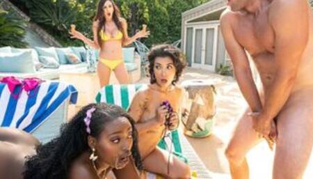 Curious Besties Raunchy Resort Scene With Van Wylde, Brooklyn Gray, Elsie, Artemisia Love - Brazzers Official