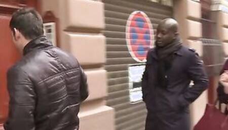 Cutie Blonde Blows a Huge Ebony Dick and Getting Banged by a Hung African Stud with Her Hubby's Help