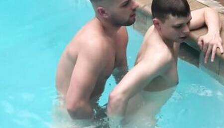 His Dick Feels Amazing While I Ride Him In The Pool Outdoor