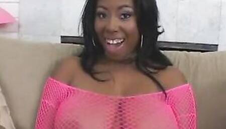 Candace Von Holds Her Gigantic Ebony Titted Up For Some Cum