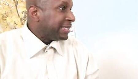 Shay Blows A African Dick And Getting Cum On Her Huge Boobs As Her Man Watches