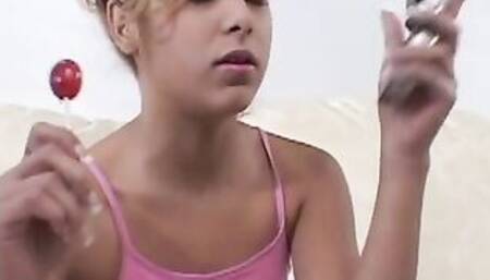 Kat Kiss Says Hi To Daddy While Taking Penis