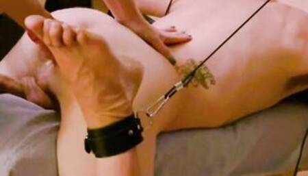 strung up inside stockade fetish, fisting, showing off, anal stretching and