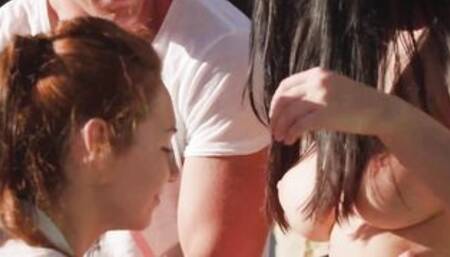 Incredible models Lucy Li and Dasha S gets pounded by their boyfriends on the bed