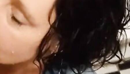 Drinking my man's piss inside the toilet at the bar