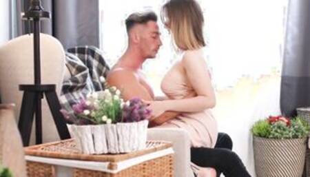 Busty babe enjoys fresh sperm 2