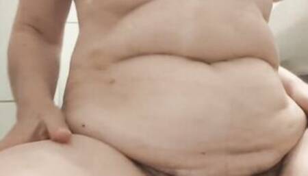 Mommy cream inside feet and bushy vagina