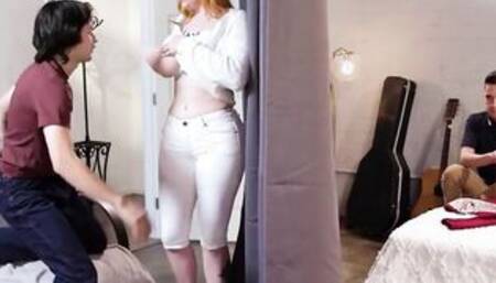 Big Tit stepmom lets two stepsons bang her