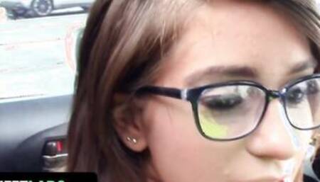 Big Boobed Arab Eighteen With Glasses Joseline Kelly Sucks And Ride Thick Uncut Penis To Avoid Parking Fine