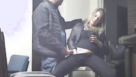 Spycam : Bombshell blond stepsister caught with my hubby