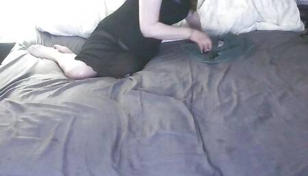 Bewitching Corset Training Blindfolded Goth Girl with Vibrator & Butt Plug Anal