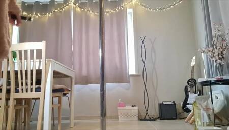 Cuffed around my dancing pole!